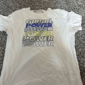 Nike White 'Girl Power' Kids T-Shirt